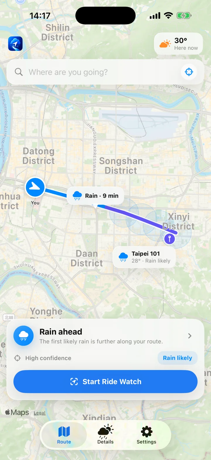 MotionWeather iOS app preview